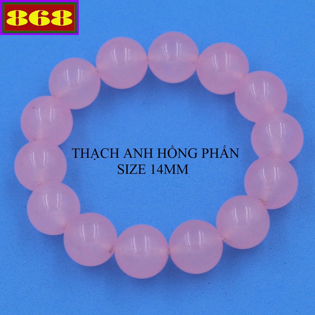 Chuỗi tay đá hồng phấn 14 ly - Hợp mệnh Hỏa, Thổ đá phong thủy