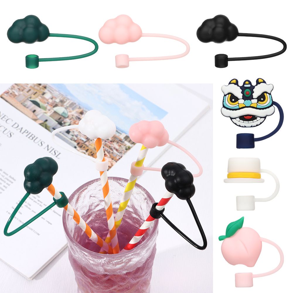 Nắp silicon đậy ống hút chống bụi chống côn trùng họa tiết hoạt hình dễ thương