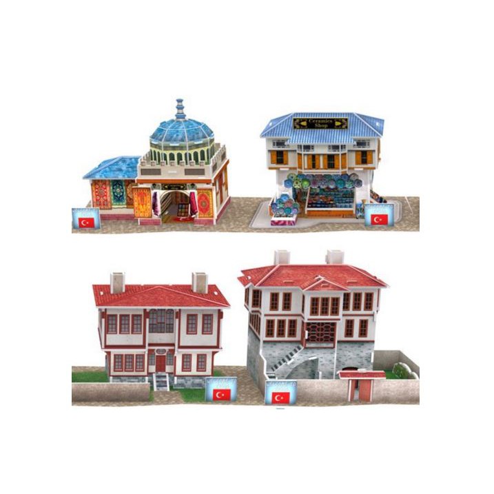 Mô hình giấy 3D CubicFun - Bộ nhà truyền thống Thổ Nhĩ Kỳ - Ceramics Shop -W3111h