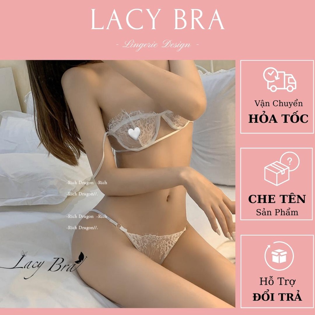 Set Đồ Lót Ren Mảnh Không Đệm Xuyên Thấu Gợi Cảm Lacy Bra - B22