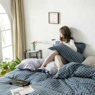 Bộ Chăn Ga Gối Ô Xám Cotton Poly