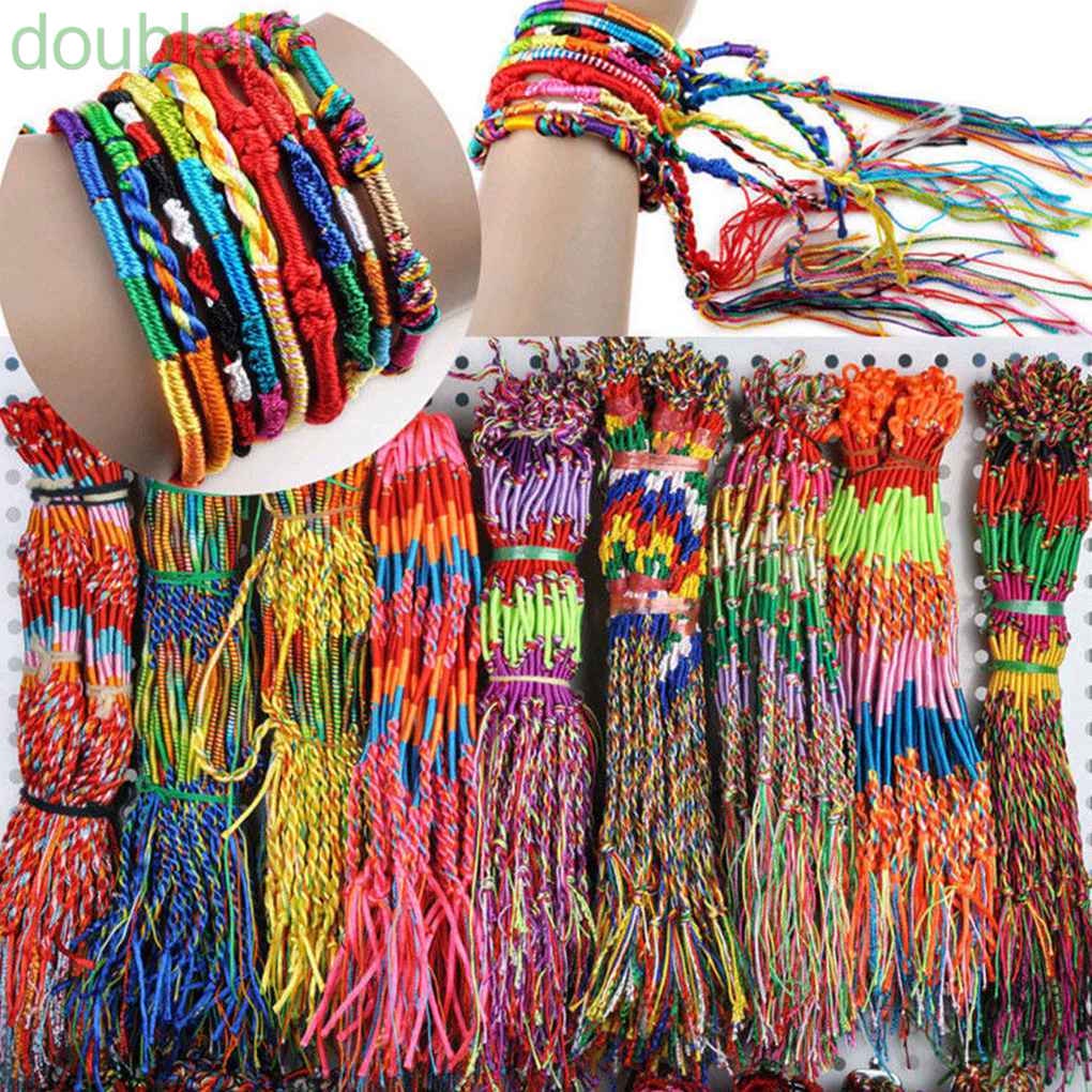 10 vòng tay dây bện nhiều màu thời trang