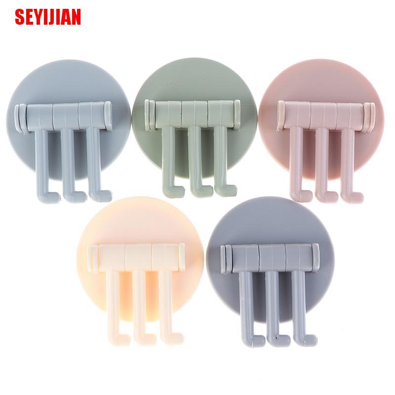 Móc Treo Đồ 3 Nhánh Xoay Được Sáng Tạo Gắn Tường Nhà Bếp / Phòng Tắm