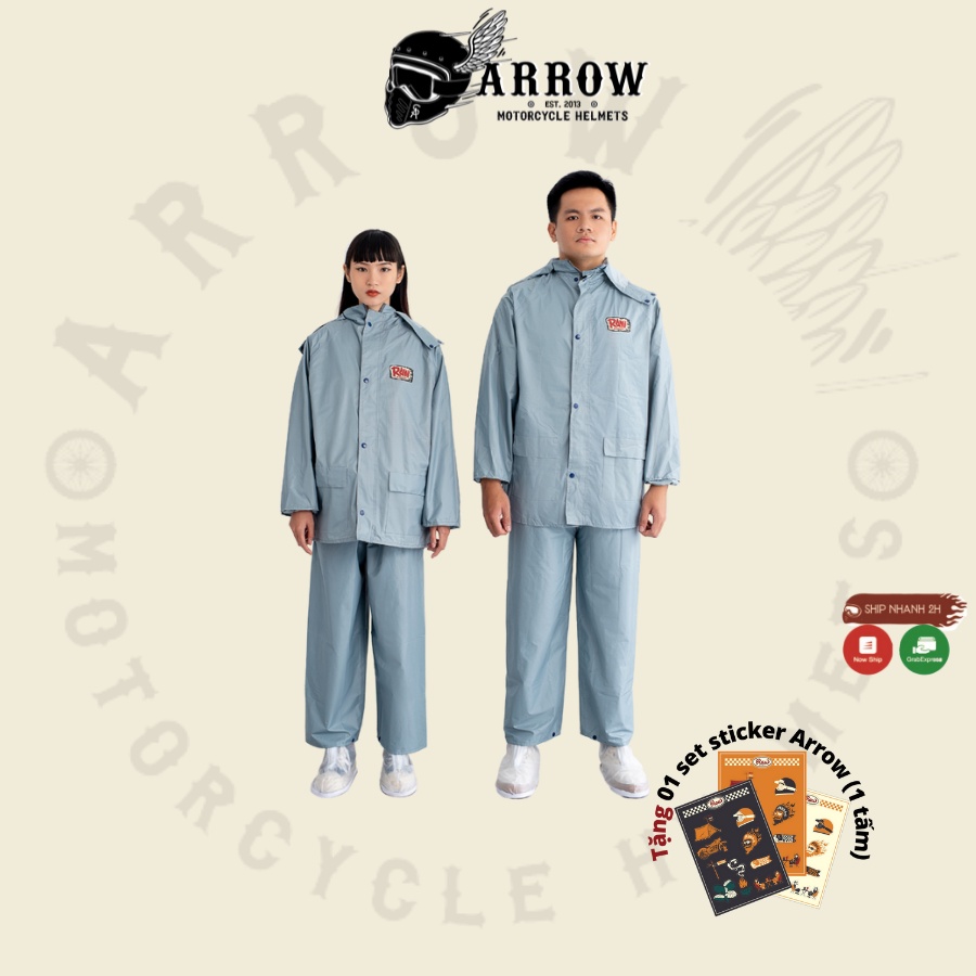 Áo Mưa RAW Vải Dù Chống Thấm Nước Arrow Shop