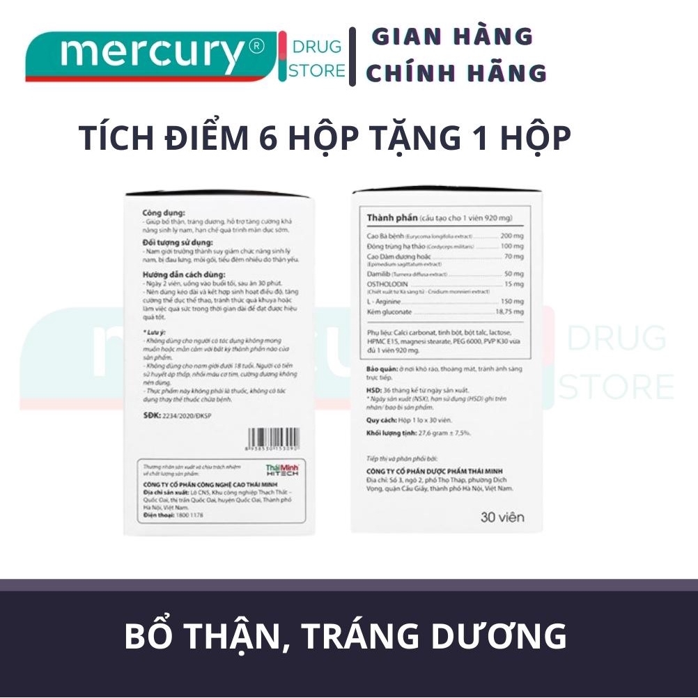 TPBVSK KingsUp -  Bổ thận, tráng dương và tăng cường sinh lý (Hộp/30 viên)