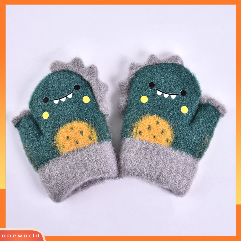 |Áo Thun In Hình ONEOR Thời Trang Năng Động| 1 Đôi Găng Tay Dệt Kim Dày Giữ Ấm In Hoạt Hình Dễ Thương Cho Bé