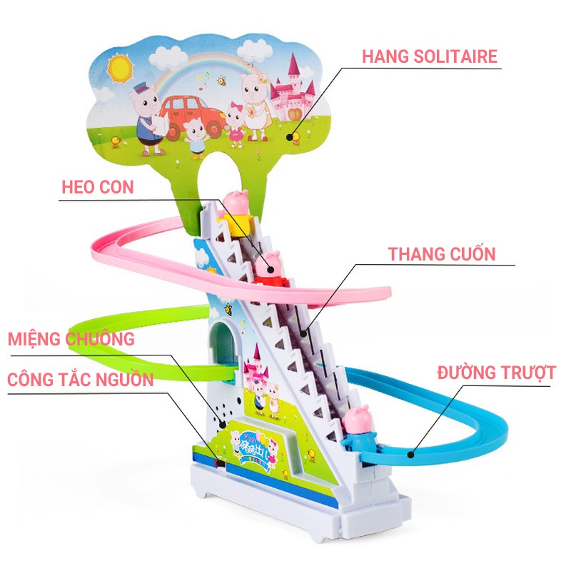Bộ Đồ Chơi Lắp Ráp Đường Ray Trượt Cầu Thang Hình Chú Vịt Có Nhạc Dành Cho Trẻ Em GYLMY51