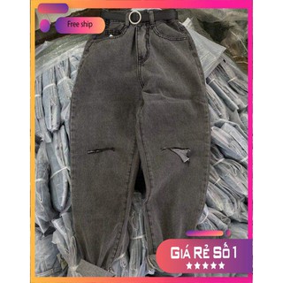Quần bò xám rách siêu cá tính