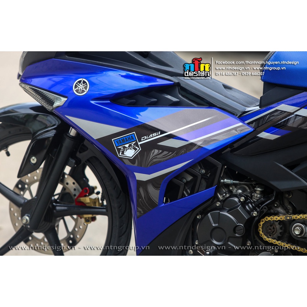 Tem rời exciter 150 xanh đen 2022 , tem 3 lớp cao cấp