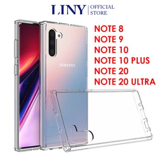Ốp điện thoại trong suốt Samsung Note 8 Note 9 Note 10 Note 10 Plus Note 20 Note 20 Ultra chống sốc không ố màu