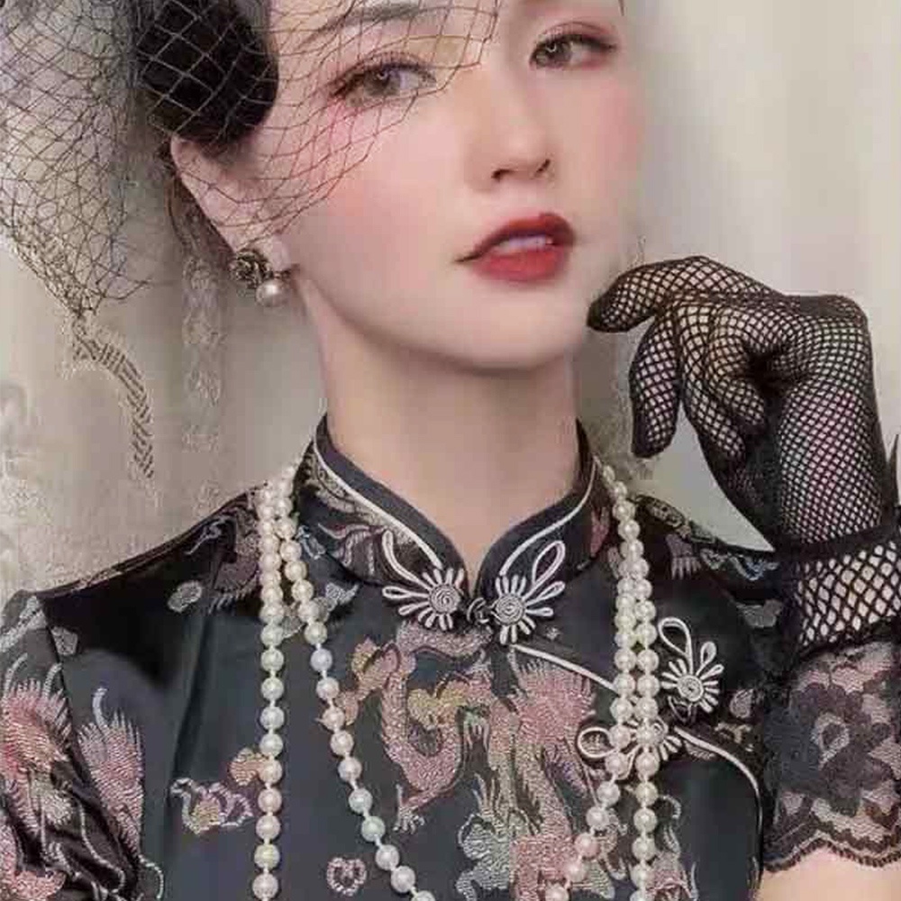 Găng Tay Vải Lưới Ren Ngắn Mỏng Kiểu Dáng Thanh Lịch Thời Trang Mùa Hè Cho Nữ