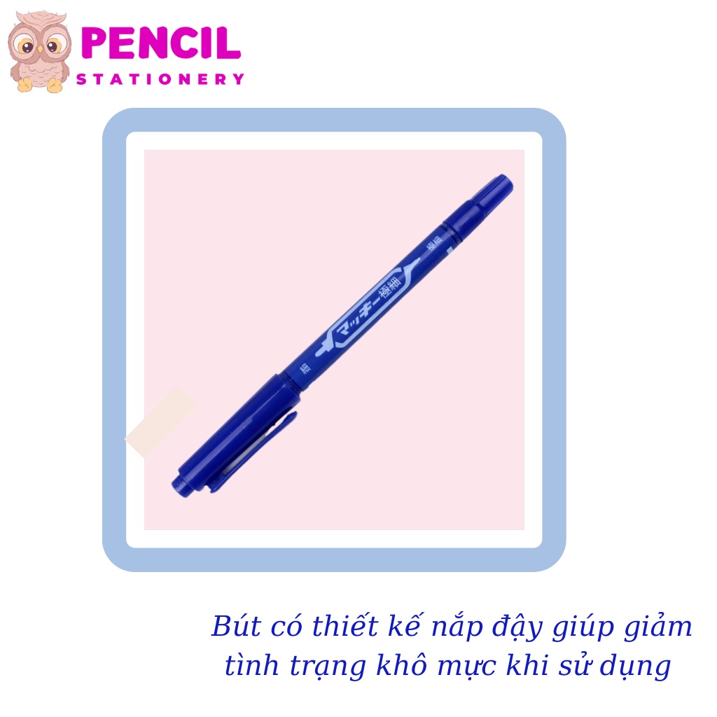 Bút Lông Dầu ZEBIFA, Bút Dạ Kính 2 Đầu Viết Không Xóa Được Nhiều Màu Xanh Đỏ Đen Cho Học Sinh Văn Phòng