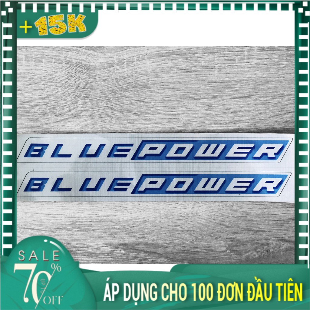 Chữ Blue Power dán xe tải Isuzu