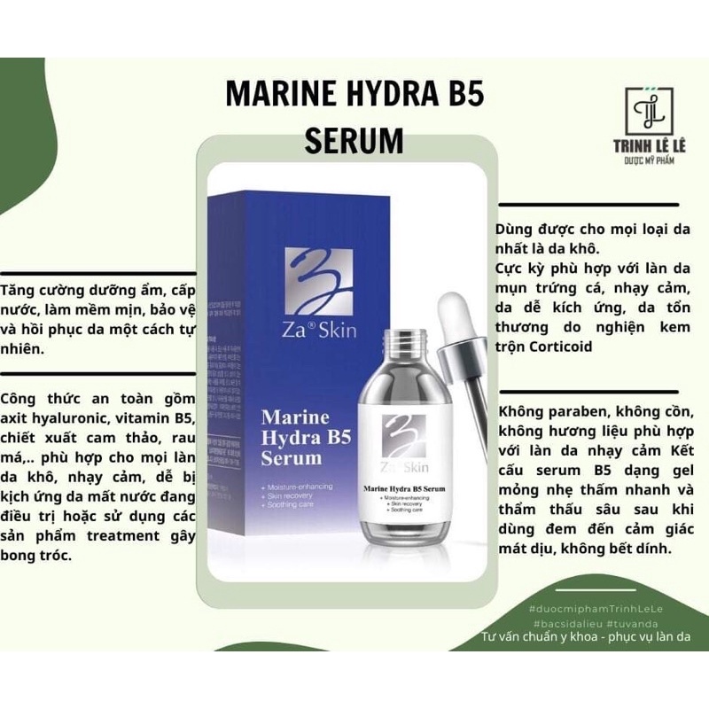 Tinh Chất ZaSkin Marine Hydra B5 Serum Cấp Ẩm, Phục Hồi Và Căng Mọng Trẻ Hóa Làn Da 30ml