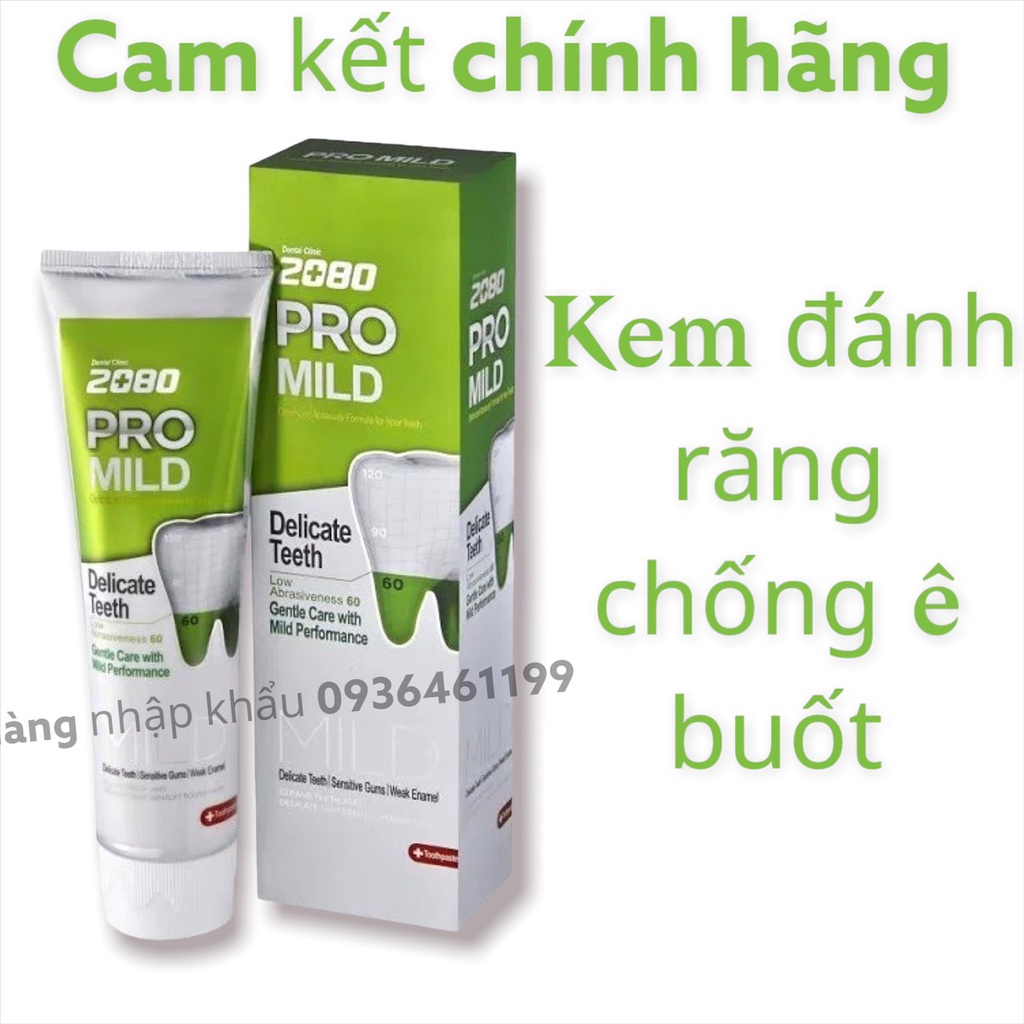 Kem đánh răng cao cấp chuyên biệt chống ê buốt răng nhạy cảm cao 2080 PRO MILD SENSITIVE 125g - Hàn Quốc Chính Hãng