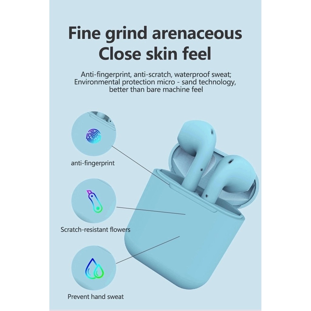 Tai nghe Bluetooth Inpods 12 chống nước, cảm biến vân tay - Bluetooth earphones I12 5.0 | BigBuy360 - bigbuy360.vn