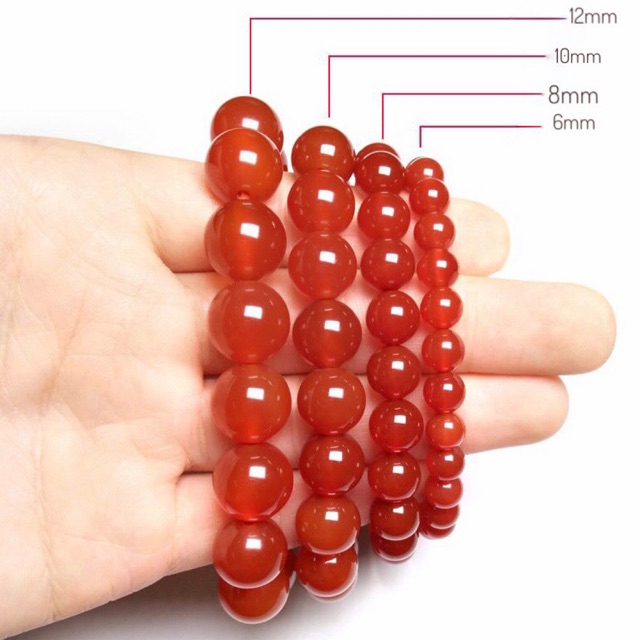 Vòng mã não đỏ (nhiều size)