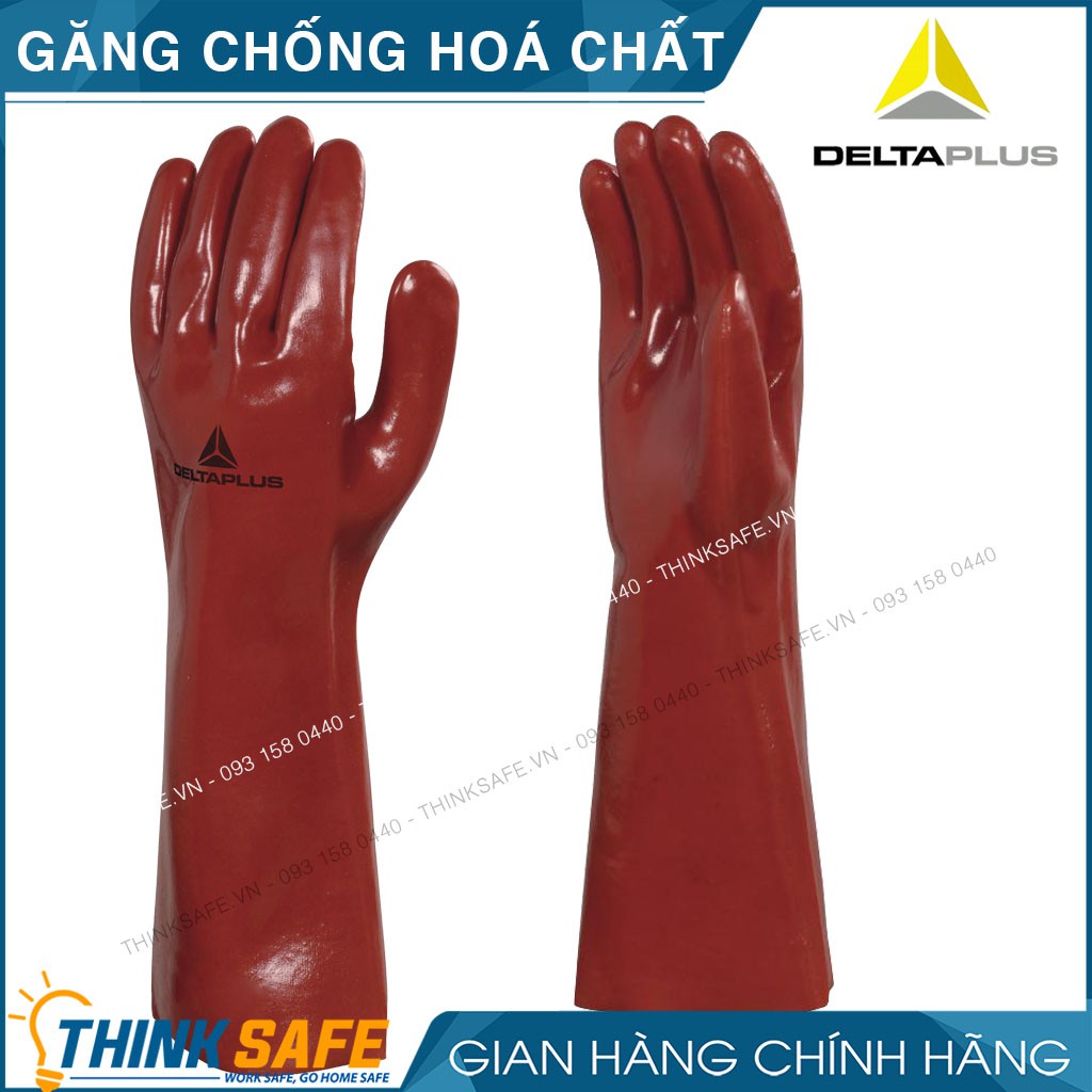 Găng tay chống hóa chất Deltaplus, bao tay lao động, cao su dày dặn, chống dầu, phù hợp theo tác cơ khí, đa năng PVCC400