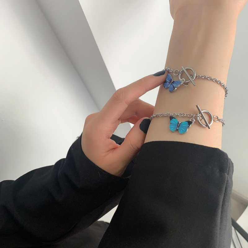 Blue butterfly bracelet Korean vintage