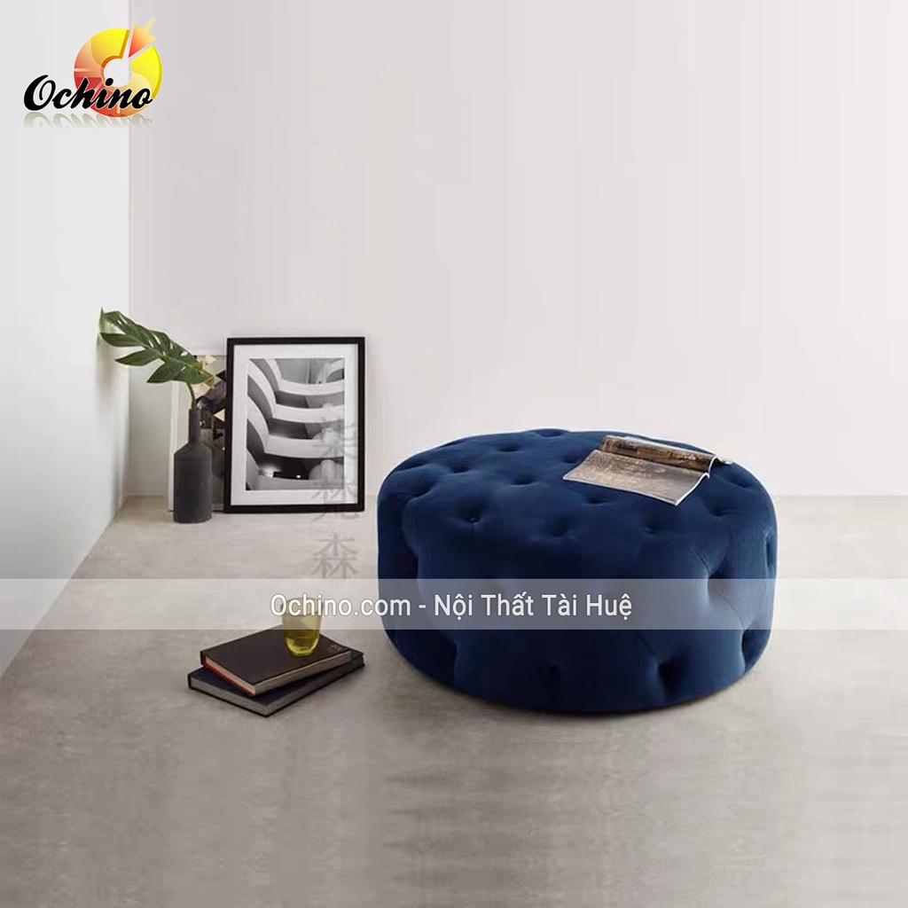 Ghế đôn Tròn To cho shop thời trang, shop dày hoặc phòng ngủ mẫu Nhún cổ điển Cao Cấp size 80cm và 1m ( có sẵn)