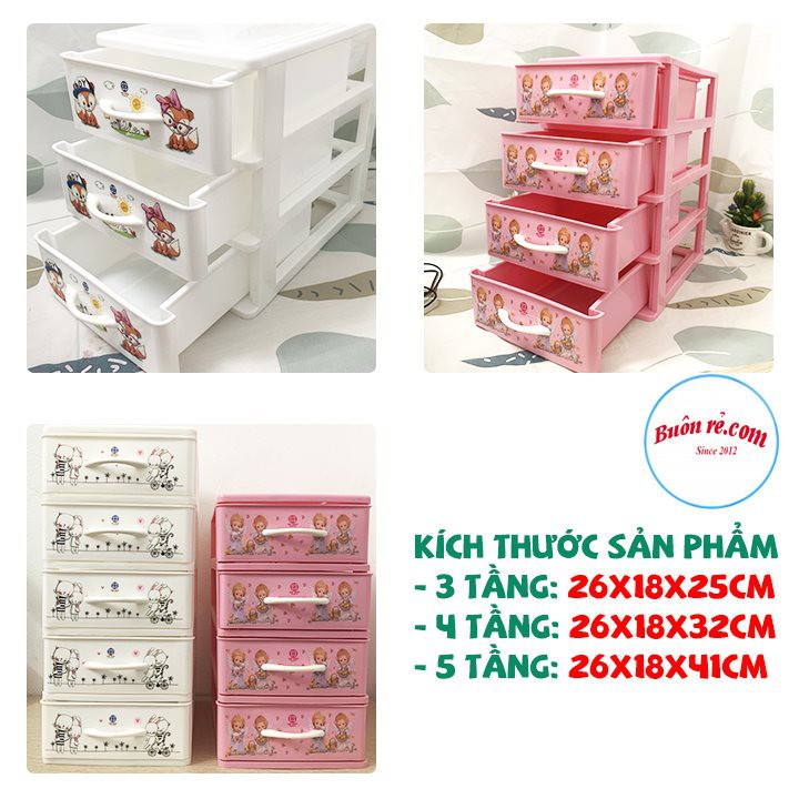 Tủ nhựa mini 5 tầng Việt Nhật -Tủ mini để bàn đựng mỹ phẩm, đồ dùng đa năng (MS:3623/3624/3625)