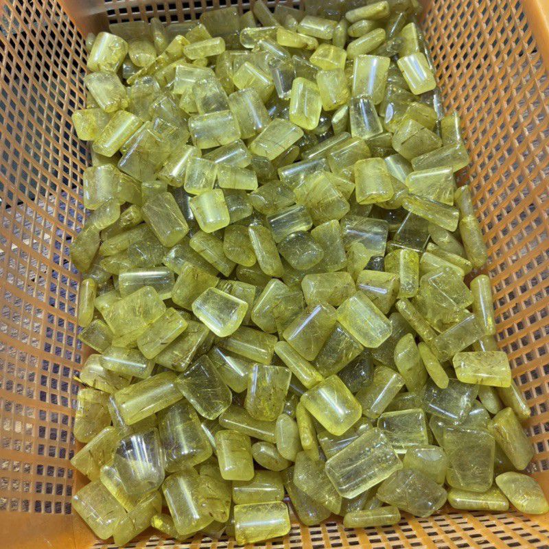 Mặt dây chuyền nam nữ đá tóc vàng hình trụ ý nghĩa vững chắc công danh tài lộc