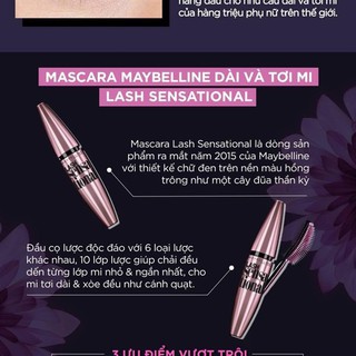[FREE SHIP] Mascara Maybelline lash sensational hồng nude