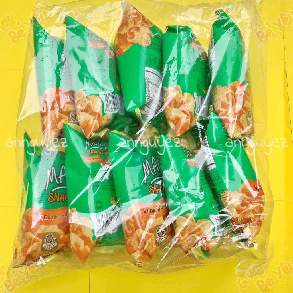 Bim bim oishi snack chay vị da heo quay (bịch 10 gói 15g)