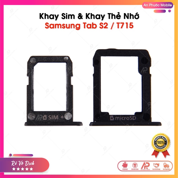 Khay Sim Samsung Tab S2 8" T715 - Bộ Khay Đựng Sim và Khay Thẻ Nhớ SD T715 Zin Bóc Máy