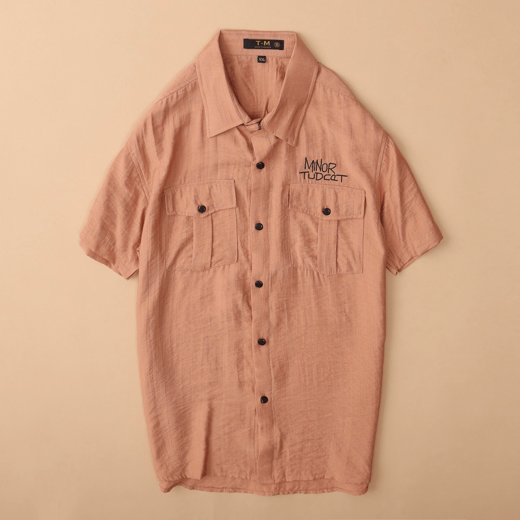 Áo sơ mi nam tay ngắn vải đũi Thái CAO CẤP có đủ màu phối túi sang trọng lịch lãm [NEW UNISEX]