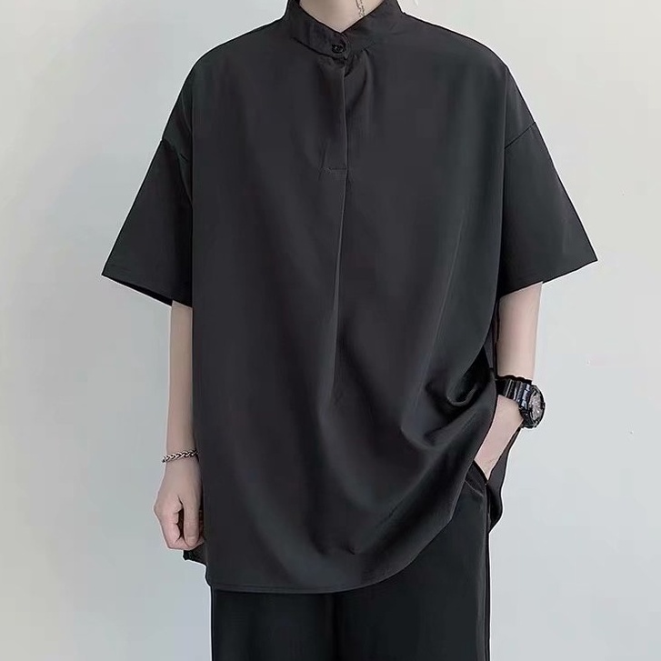 [M-2XL] 2023 Thời trang giải trí mới tại chỗ 100 chiếc áo thun màu ngắn tay áo sơ mi lụa lạnh Hàn Quốc mượt mà và vừa vặn