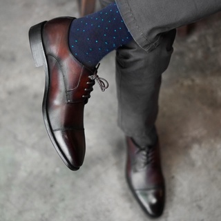 Giày tây công sở nam màu nâu Elegant Derby, giày văn phòng da bò thật TONKIN