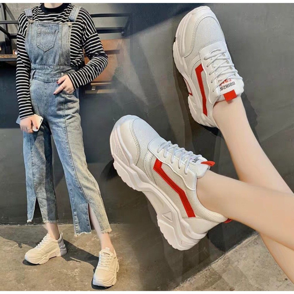 Giày sneaker nữ trắng đế cao hàng nhập Quảng Châu siêu hot