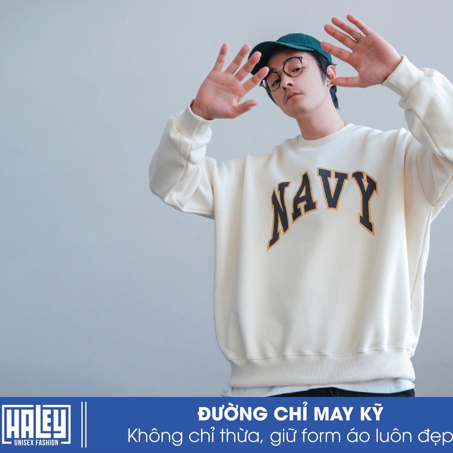 Áo sweater nam nữ HALEY tay dài  đẹp HD37 Hoodie không mũ phong cách Hàn Quốc Form Rộng Unisex