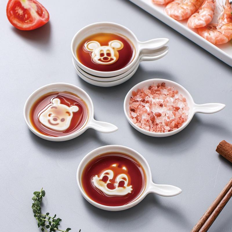 Đĩa Sứ Mini Dập Nổi Hình Động Vật Dễ Thương Có Tay Cầm Tiện Dụng