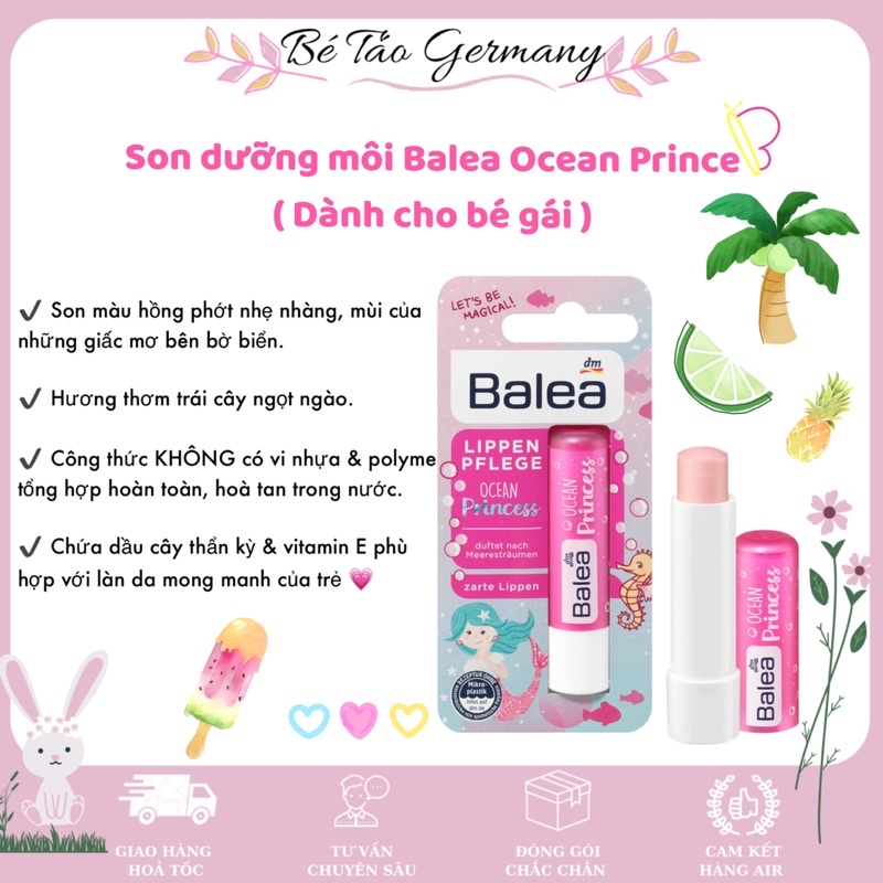 Son dưỡng môi cho bé gái Balea Ocean Prince ( Hàng nội địa Đức - đi Air )