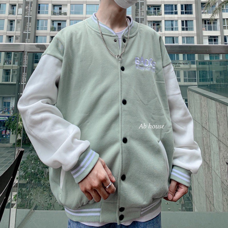 Áo Bomber Nỉ Bông BADGE Nam/Nữ Unisex