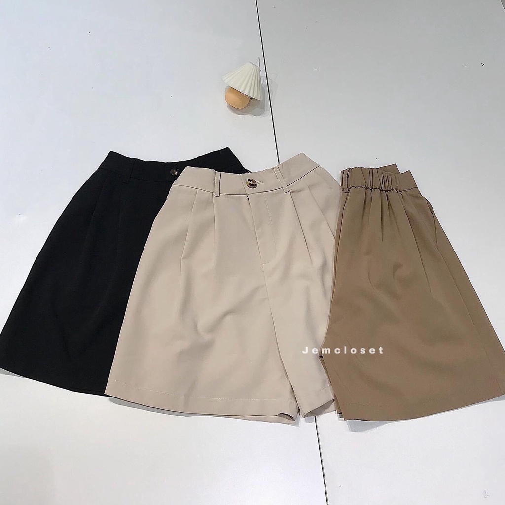 Quần Đùi Nữ Ống Rộng JEMCLOSET Thiết Kế Basic Quần Short Nữ ANGA Chất Tây Mềm Mát Rất Thích Hợp Mặc Đi chơi Mùa Hè 2763