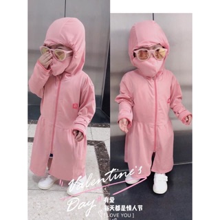 ÁO CHỐNG NẮNG DÁNG DÀI KÈM KHẨU TRANG CHO BÉ