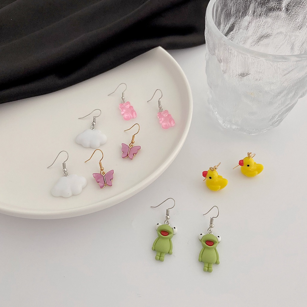 Set 5 Khuyên Tai Acrylic Dễ Thương Cho Nữ