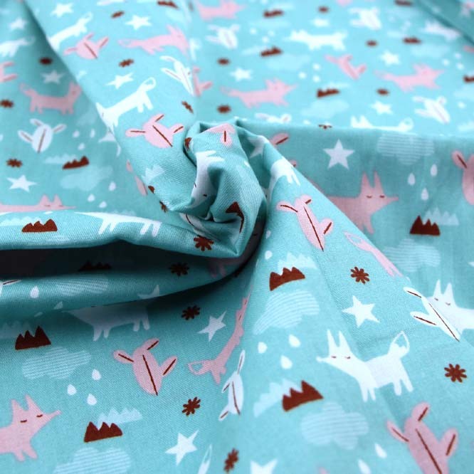 Set 3 Tấm Vải 100% cotton 50 * 40cm Họa Tiết Cáo Dễ Thương