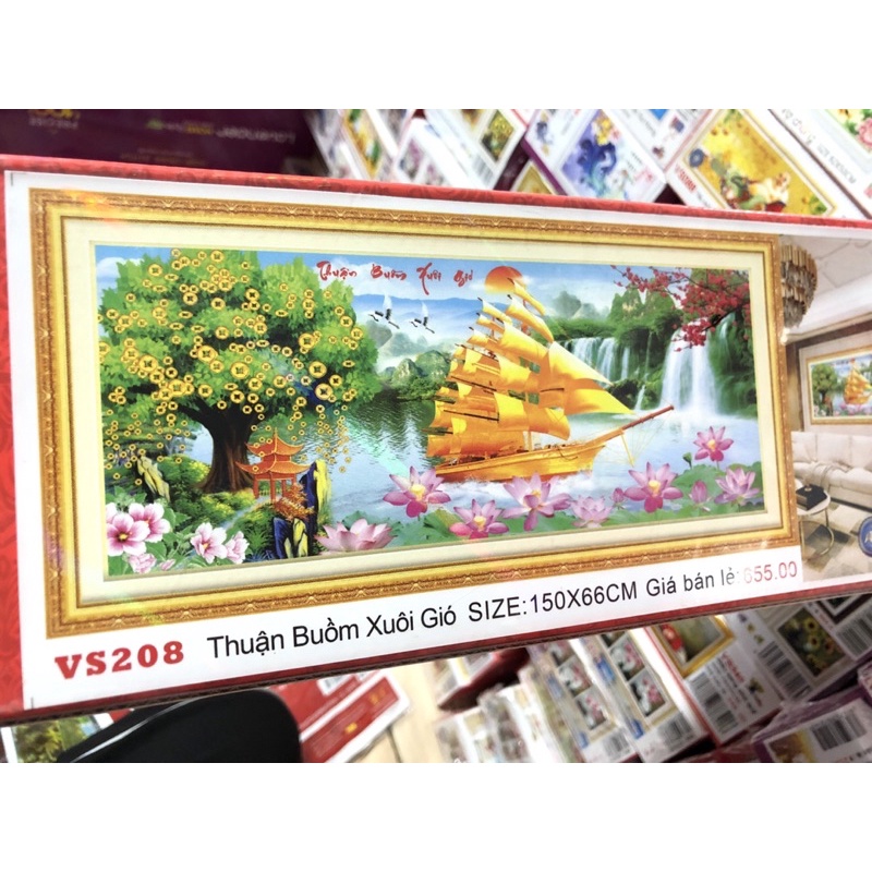 Tranh Đính Đá Thuận Buồm Xuôi Gió Chưa Đính Vs208