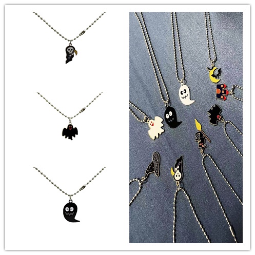 Vòng cổ Mặt Hình Bộ Xương Phong Cách Halloween Đơn Giản Cho Nam Nữ