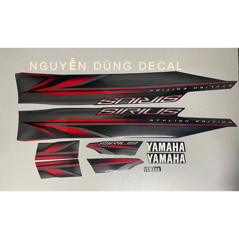 Nguyên bộ tem  Sirius màu đỏ đen đời 2019_Decal