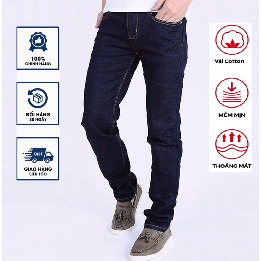 Quần Jean Nam Ống suông 03 màu cơ bản, form chuẩn đẹp size từ 50-90kg Jean003