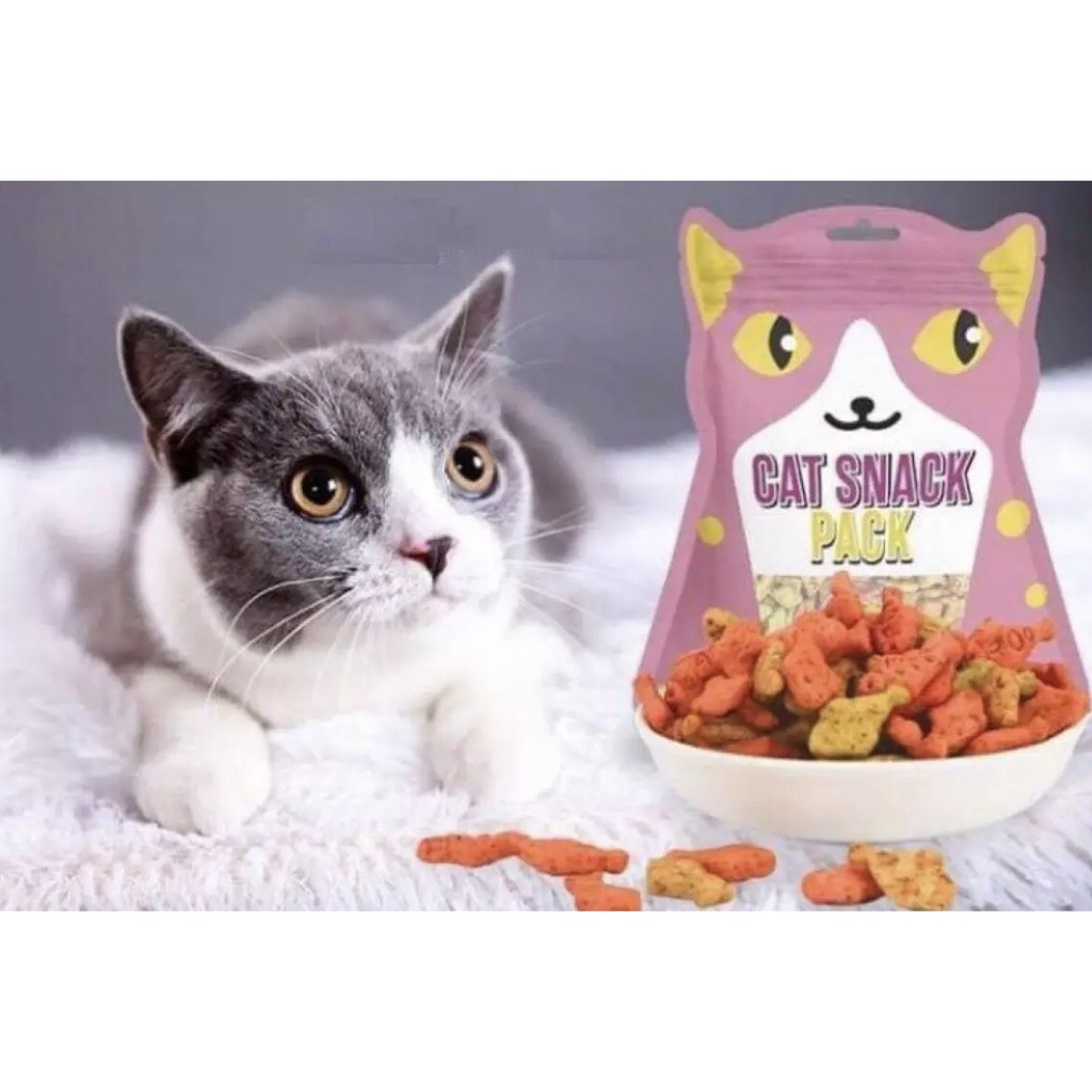 BÁNH THƯỞNG CHO MÈO Cat Snack Pack Yaho Viên hình cá Gói 80g