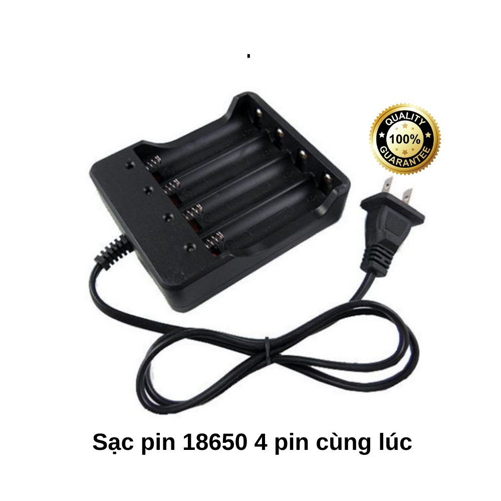 Bộ sạc pin đa năng 18650 4 pin 3.7- 4.2v phích cắm tiện lợi có đèn báo đầy tự ngắt BS08