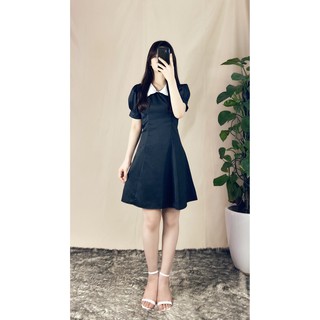 Váy đen cổ bèo trắng tiểu thư (có ảnh thật)