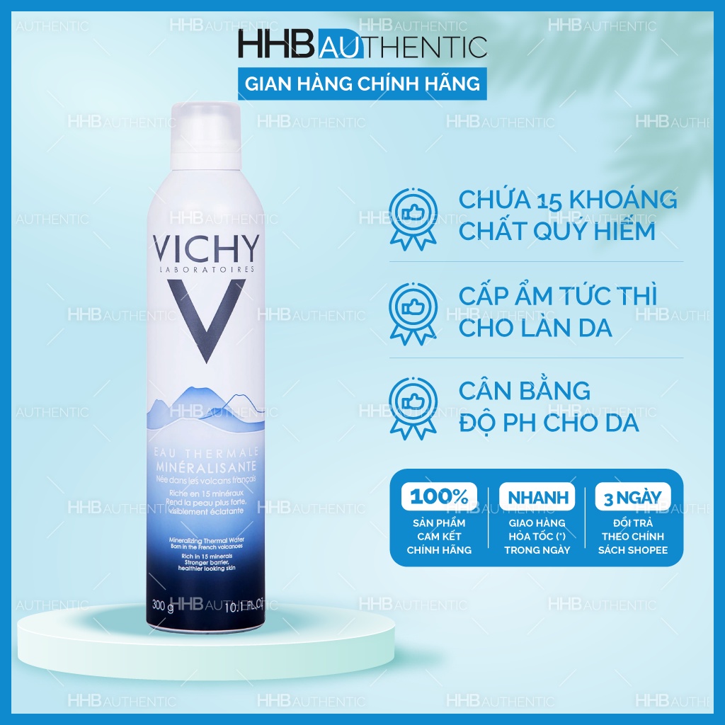 Xịt khoáng Vichy Mineralizing Thermal Water cấp ẩm bảo vệ da từ khoáng chất quý hiếm - Xuất xứ Pháp