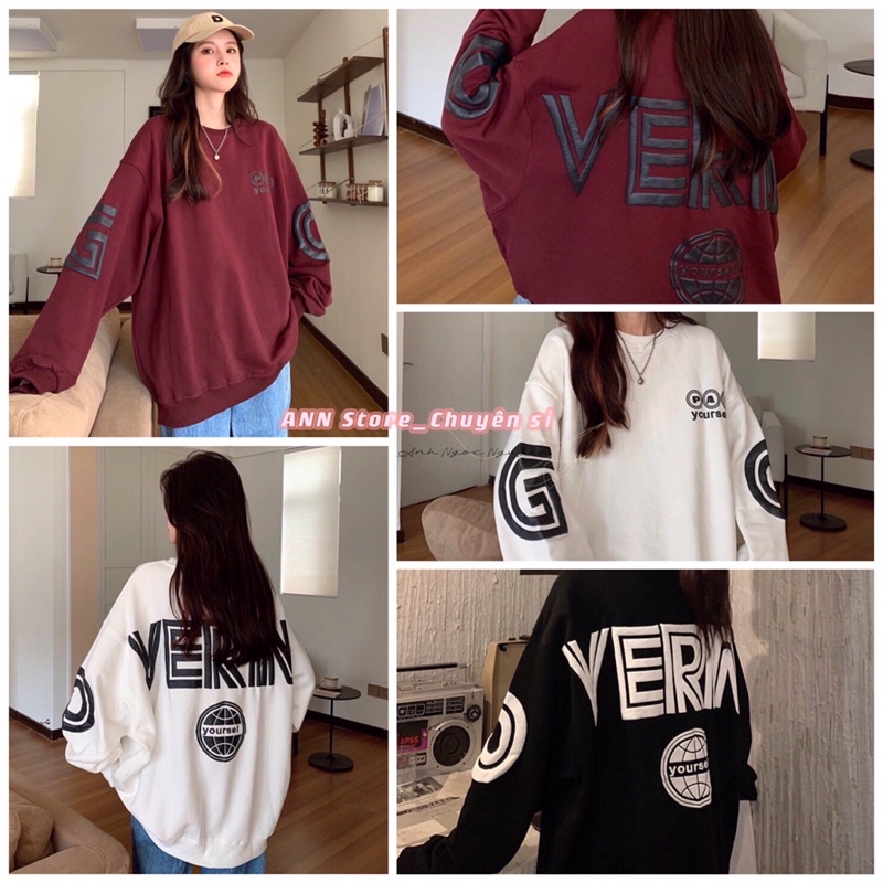 Áo nỉ swt cổ tròn VERIN siêu xinh (annstore_ảnh thật)